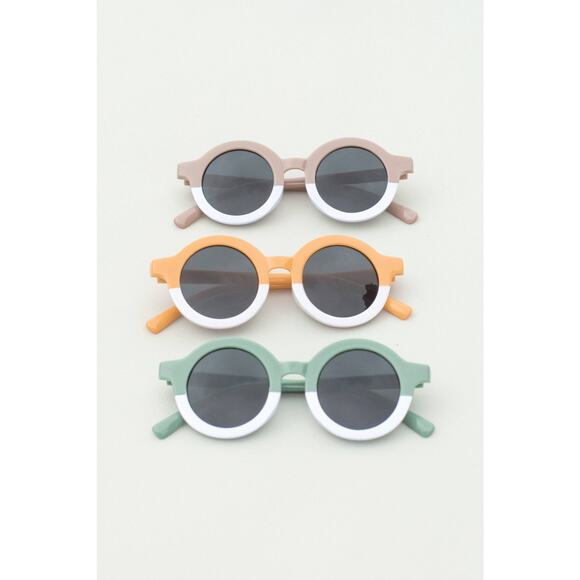 Kids Toddler 2 Tone Round Sunglasses: Neutral - Picture 1 of 1